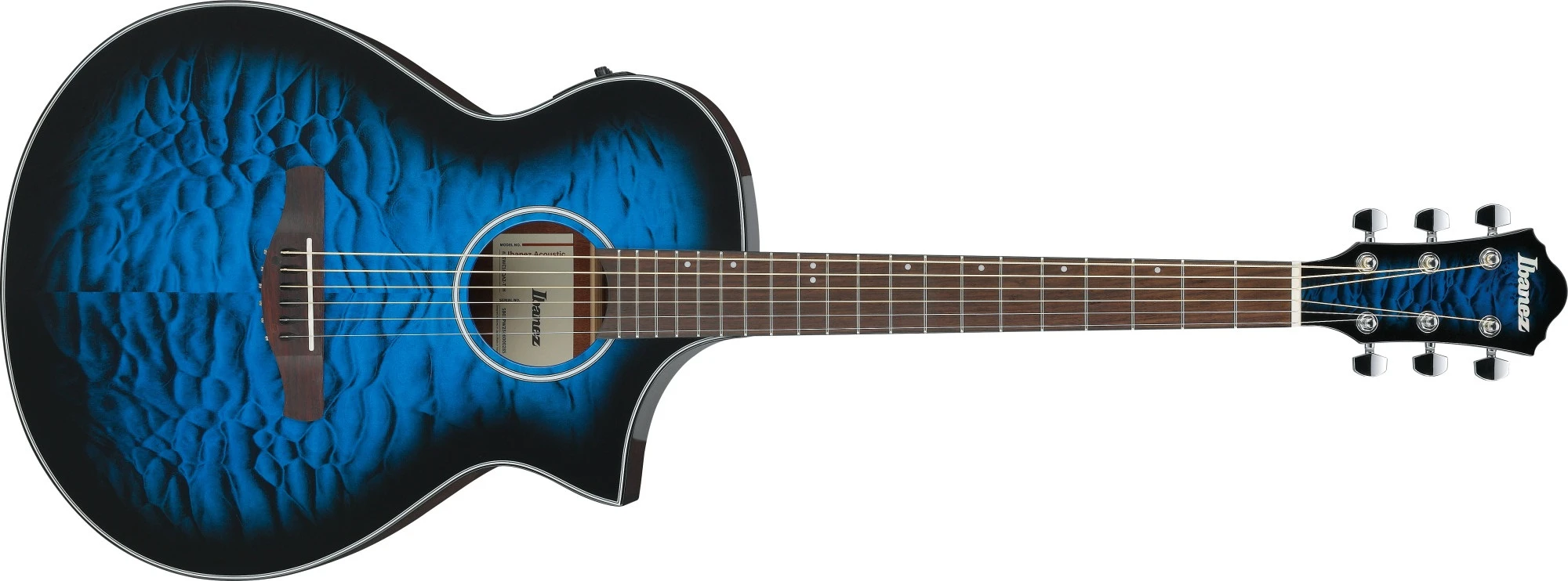 Ibanez AEWC16QA-LTH Transparent Blue Sunburst
